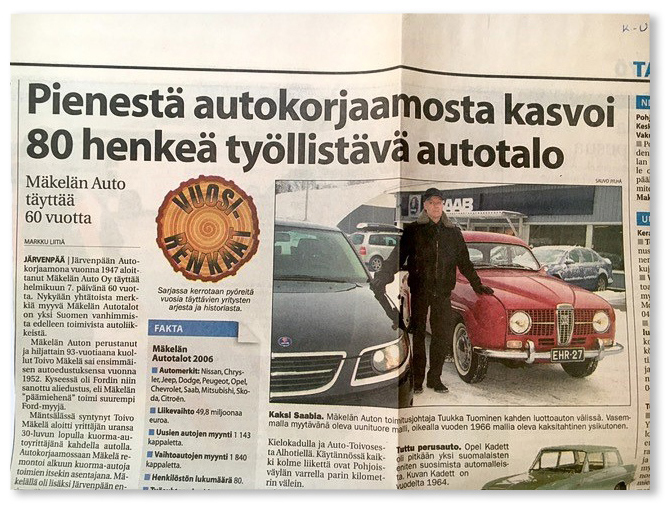 Mäkelän Auto siirtyy Tuomisen perheelle 1990 syksyllä